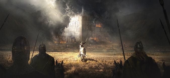 The Lord of the Rings, Minas Tirith, seni fantasi, karya seni, Wallpaper HD HD wallpaper