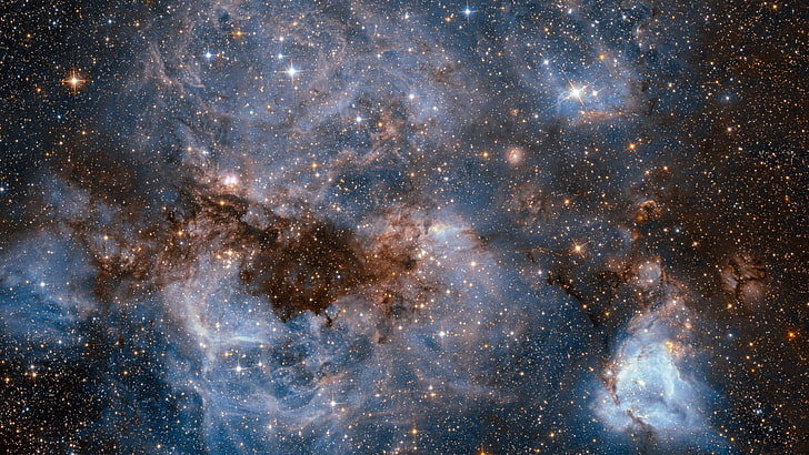 ilustração do céu estrelado, espaço, nasa, galáxia, grande nuvem de magalhães, n159, HD papel de parede