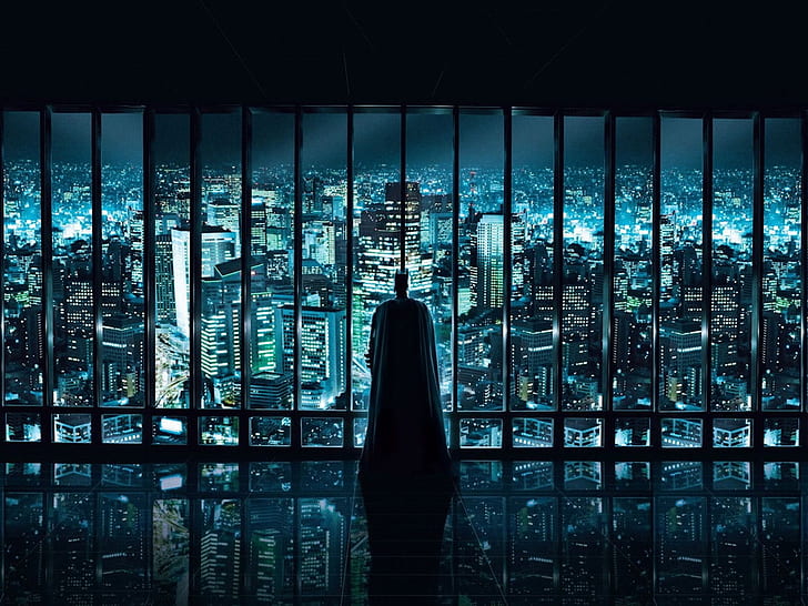 batman comics Batman Looking at Gotham City Entertainment Movies HD Art , movie, Batman, comics, super hero, HD wallpaper