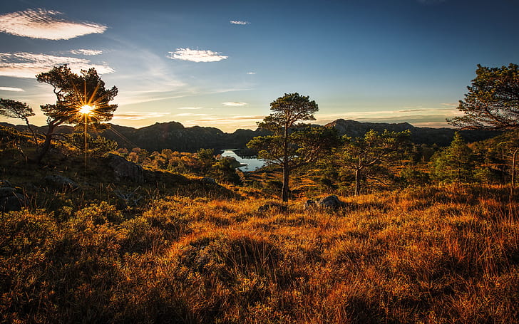 пейзаж, осень, норвегия, HD обои