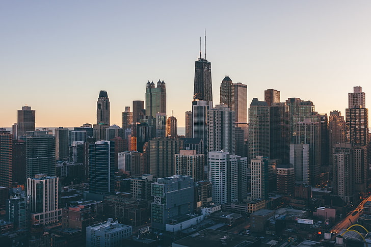 berbagai macam bangunan bertingkat tinggi, kota, Chicago, Wallpaper HD