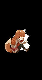 animeflickor, amoled, Spice and Wolf, Apple Inc., Holo, HD tapet HD wallpaper