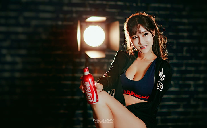 Asiático, modelo, Coca-Cola, escote, Choi Seul GI, Fondo de pantalla HD