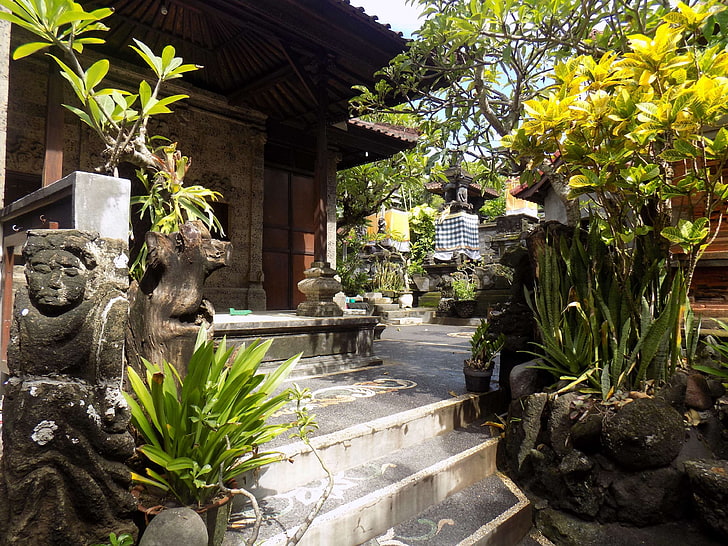 architectural, bali, balinese, culture, exterior, hindu, hinduism, house, indonesia, traditional, HD wallpaper