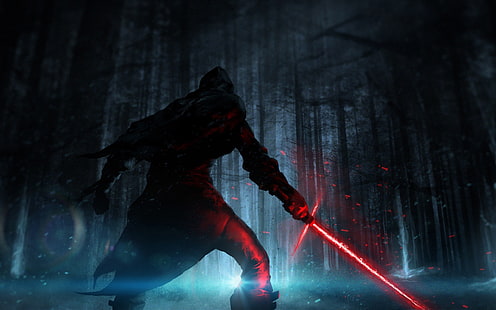 Screenshot del film di Star Wars, Star Wars, Kylo Ren, Sith, Star Wars: The Force Awakens, spada laser, Sfondo HD HD wallpaper