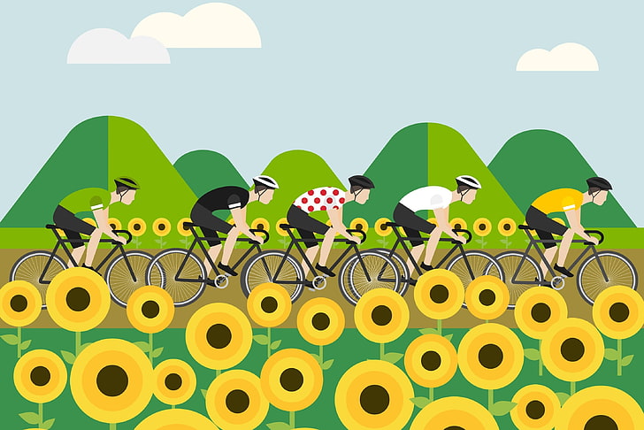 sport, figure, cyclists, The peloton, The tour de France, HD wallpaper