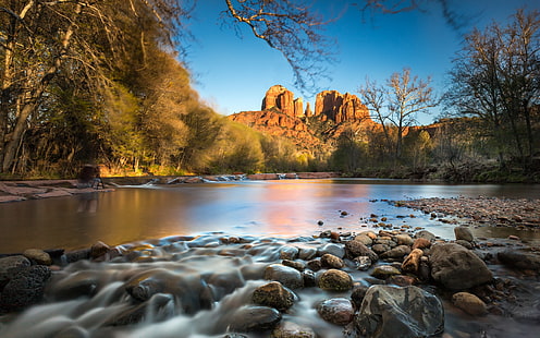สถานที่สำคัญของวิหาร Oak Creek River Rock ของ Sedona Arizona USA HQ Wallpaper Beautiful Nature 2560 × 1600, วอลล์เปเปอร์ HD HD wallpaper