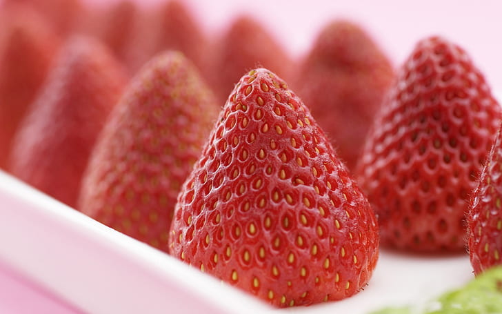 Läcker jordgubbefrukt, utsökt jordgubbe, frukt, HD tapet