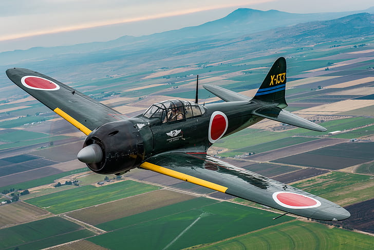 myśliwiec, japoński, pokład, A6M3 Zero, Tapety HD