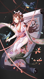 ragazze anime, Onmyoji, kimono, Sfondo HD HD wallpaper