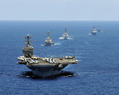 navio de guerra, porta-aviões, veículo, militar, HD papel de parede HD wallpaper