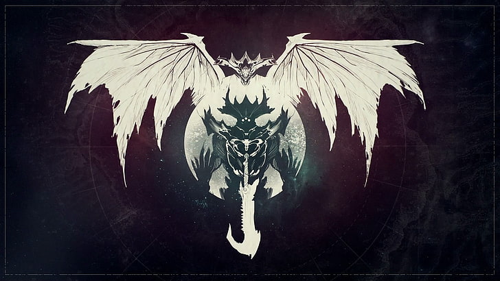 Schwarz-Weiß-Monster-Illustration, Destiny (Videospiel), DLC, Bild, HD-Hintergrundbild