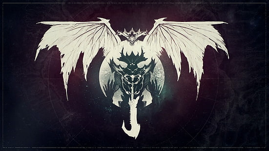 черно-белое изображение монстра, Destiny (видеоигра), DLC, картинка, HD обои HD wallpaper