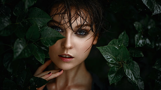 Georgy Chernyadyev, face, portrait, women, model, Olya Pushkina, HD wallpaper HD wallpaper