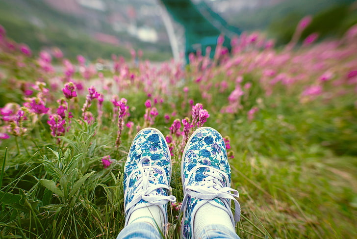 ♥, vara, green, summer, spring, pink, shoes, blue, HD wallpaper