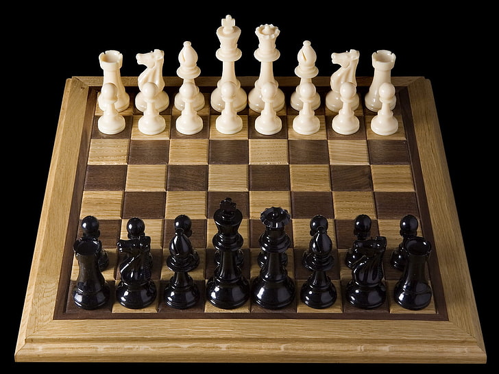 шахматна игра на дъска, дъска, игра, шах, парти, фигури, черно, бяло, HD тапет