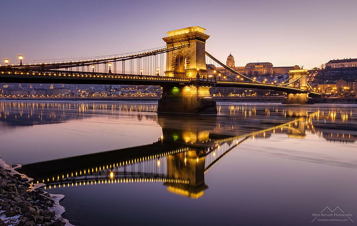 Будапешт, Дунай, Венгрия, Венгрия, Цепной мост, HD обои