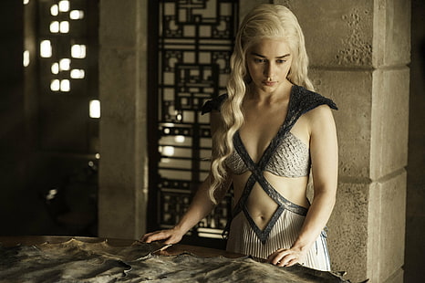 blondynka, gra o tron, Emilia Clarke, Daenerys Targaryen, Tapety HD HD wallpaper