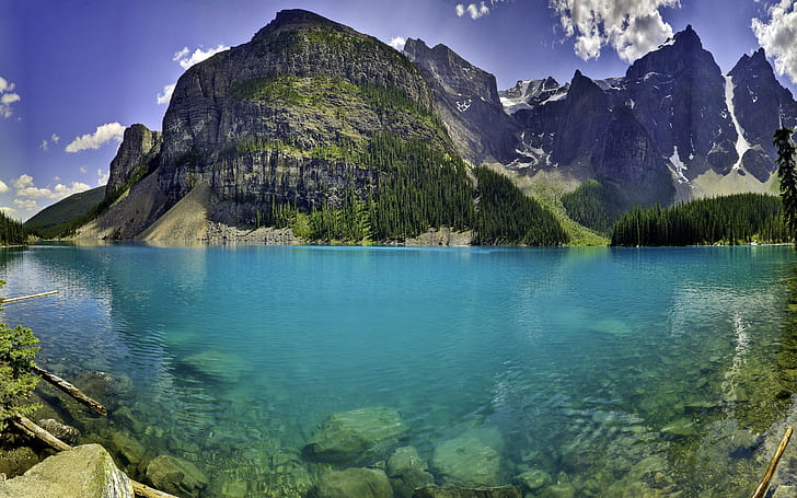 natureza, paisagem, parque nacional banff, canadá, lago, montanhas, HD papel de parede