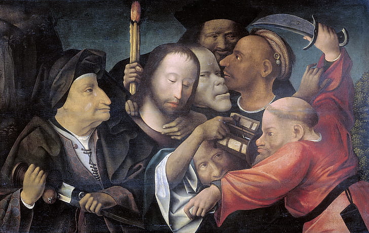 Hieronymus BOSCH, 1530-1550, The taking of Christ into custody, HD wallpaper