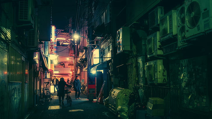 Fahrrad, Neon, Tokio, Japanisch, HD-Hintergrundbild