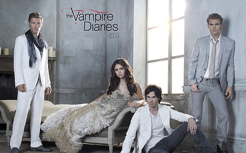 Die Vampire Diaries Wallpaper, die Vampire Diaries, Nina Dobrev, Paul Wesley, Ian Somerhalder, HD-Hintergrundbild HD wallpaper