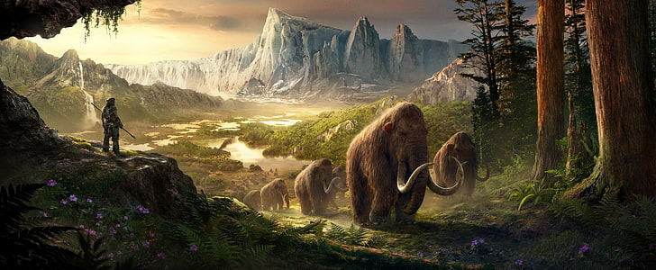 wallpaper digital mammoth, Far Cry, Far Cry Primal, Mammoth, Wallpaper HD
