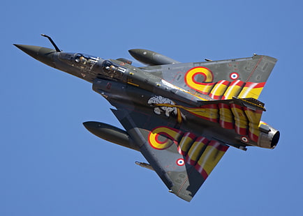 Jet Fighters, Dassault Mirage 2000, flygplan, Jet Fighter, Warplane, HD tapet HD wallpaper