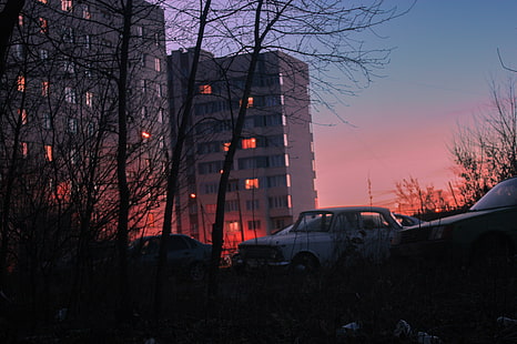 gece, şehir, karanlık, sigara, bina, Rusya Federasyonu, HD masaüstü duvar kağıdı HD wallpaper