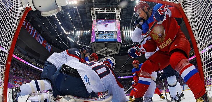 hockey, Sochi 2014, XXII Juegos Olímpicos de Invierno, Rusia-Eslovaquia, Fondo de pantalla HD