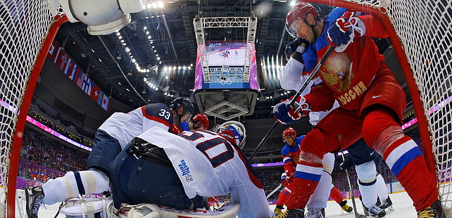 хокей, Сочи 2014, XXII зимни олимпийски игри, Русия-Словакия, HD тапет HD wallpaper