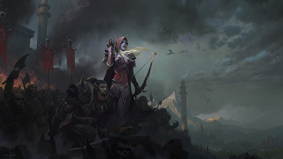 World of Warcraft, World of Warcraft: Schlacht um Azeroth, Ork, Sylvanas Windläufer, Frauenkrieger, HD-Hintergrundbild HD wallpaper