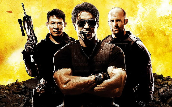 The Expendables, Barney Ross, Jason Statham, Jet Li, Lee Christmas, Sylvester Stallone, Yin Yang (The Expendables), HD wallpaper
