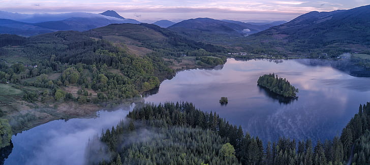 جزيرة على جسم مائي ، بحيرة أرض ، اسكتلندا ، بحيرة أرض ، اسكتلندا ، بحيرة لوخ أرد ، تروساش ، اسكتلندا ، جزيرة صغيرة ، جسم مائي ، كينلوشارد ، بحيرة لوخ لوموند ، الحديقة الوطنية ، المناظر الطبيعية ، الطبيعة ، الجبل ، المناظر الطبيعية ، الغابات ، في الهواء الطلق ، البحيرة، خلفية HD
