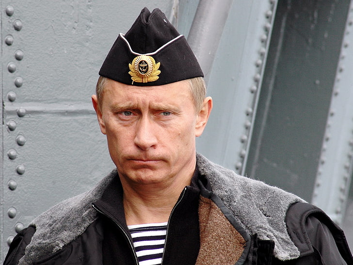 jaket zip-up hitam, vladimir putin, presiden, rusia, seragam militer, Wallpaper HD