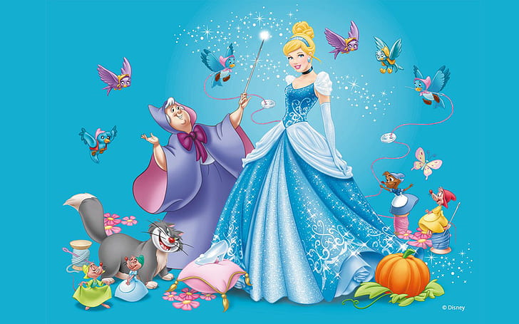 Immagini di principessa e fata madrina di Cenerentola Disney per sfondi desktop HD 1920 × 1200, Sfondo HD