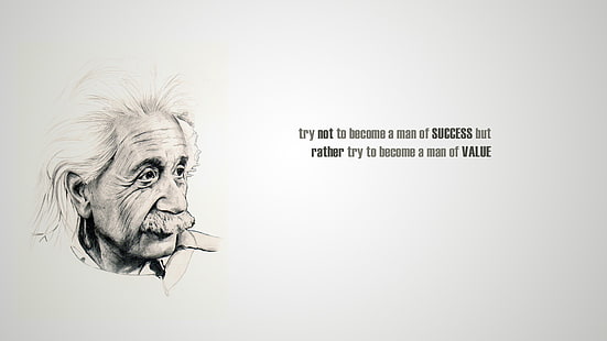 Albert Einstein, cytat, minimalizm, grafika, Tapety HD HD wallpaper