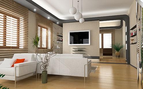 화이트 소파 의자, 디자인, 빌라, 인테리어 디자인, 스타일, 집, 거실 공간, HD 배경 화면 HD wallpaper