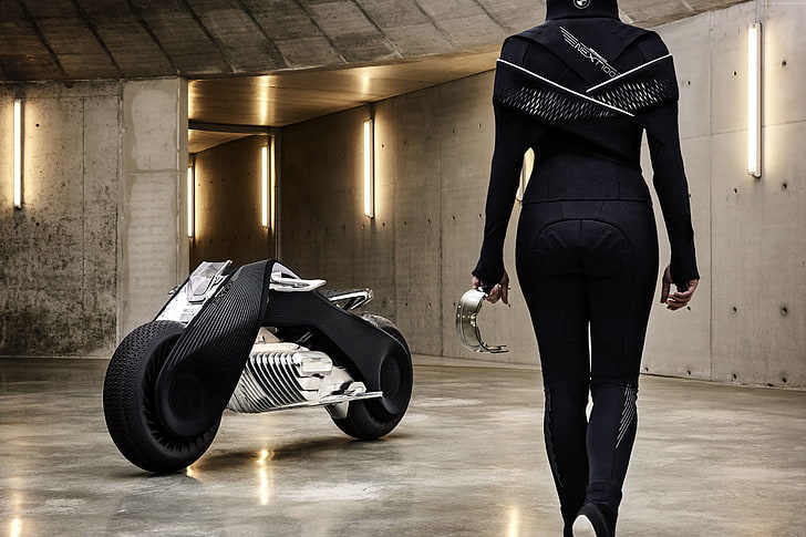 8k, konsep, BMW Motorrad VISION NEXT 100, CES 2017, Wallpaper HD