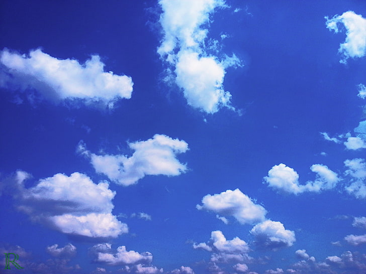 błękitne niebo, niebo, przyroda, chmury, Tapety HD