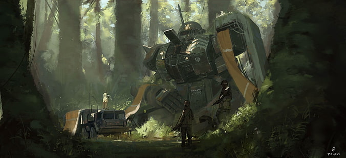 Illustration Zaku II, Grafik, Science-Fiction, Gundam, Zaku II, HD-Hintergrundbild HD wallpaper