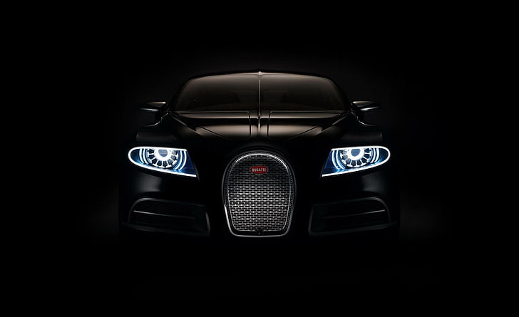 Bugatti 16C Galibier, черный Bugatti Veyron, Автомобили, Bugatti, galibier, концепт, автомобиль, 16c, bugatti 16c galibier, темный, HD обои