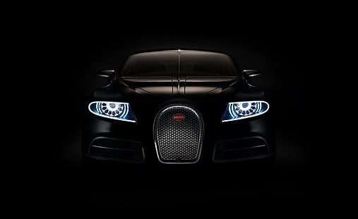 Bugatti 16C Galibier, черно Bugatti Veyron, автомобили, Bugatti, galibier, концепция, кола, 16c, bugatti 16c galibier, тъмно, HD тапет HD wallpaper
