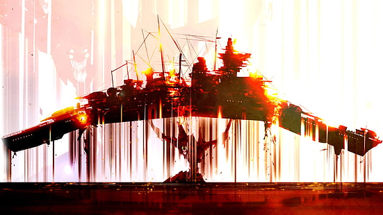 طاولة خشبية باللونين الأحمر والأسود ، Neon Genesis Evangelion ، وحدة EVA 02، خلفية HD HD wallpaper