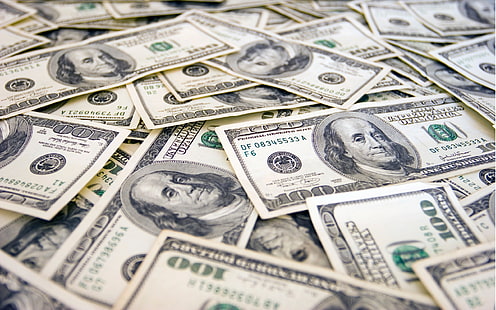 100 banknotów dolarowych, makro, pieniądze, dolary, Benjamin Franklin, Tapety HD HD wallpaper