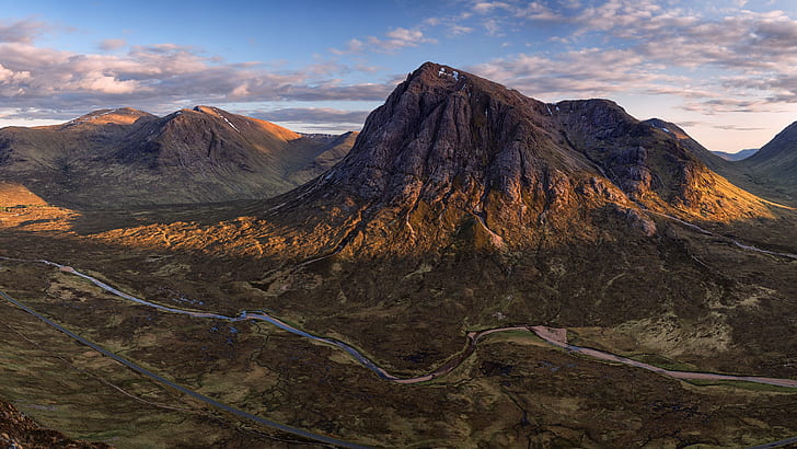 glencoe, escócia, ballachulish, reino unido, vale, paisagem, rochoso, montanha, colina, terras altas, grã bretanha, HD papel de parede