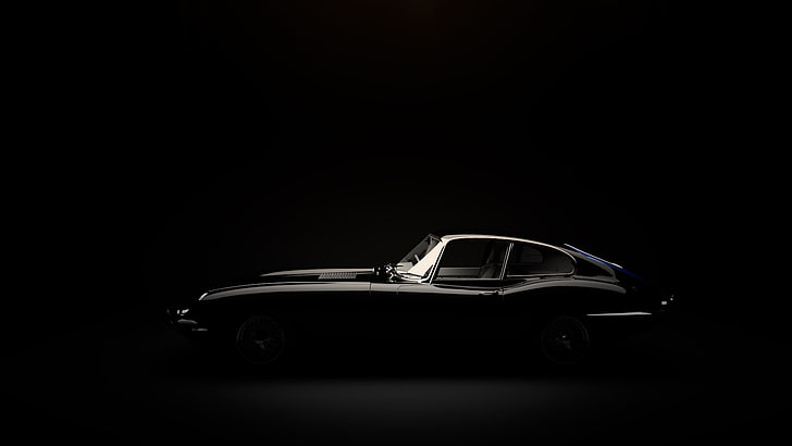 schwarzes Coupé, Jaguar, Automobil, Typ-E, HD-Hintergrundbild