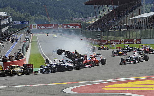 Автомобили Формулы 1, машина, Формула 1, гоночные трассы, аварии, HD обои HD wallpaper
