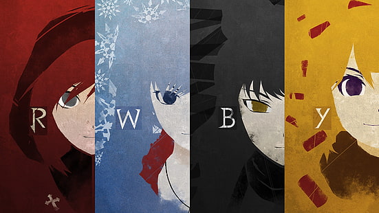 Anime, RWBY, Blake Belladonna, Ruby Rose (RWBY), Weiss Schnee, Yang Xiao Long, Wallpaper HD HD wallpaper