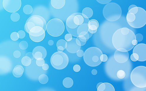белые и синие пузыри обои, форма, блики, круги, свет, HD обои HD wallpaper